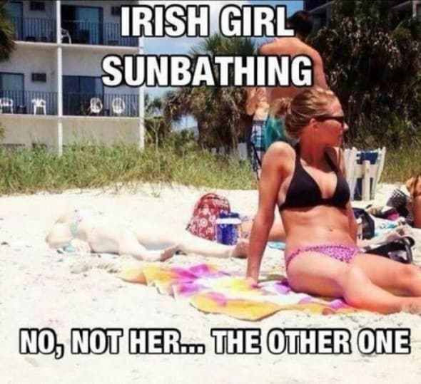 irish girl sunbathing