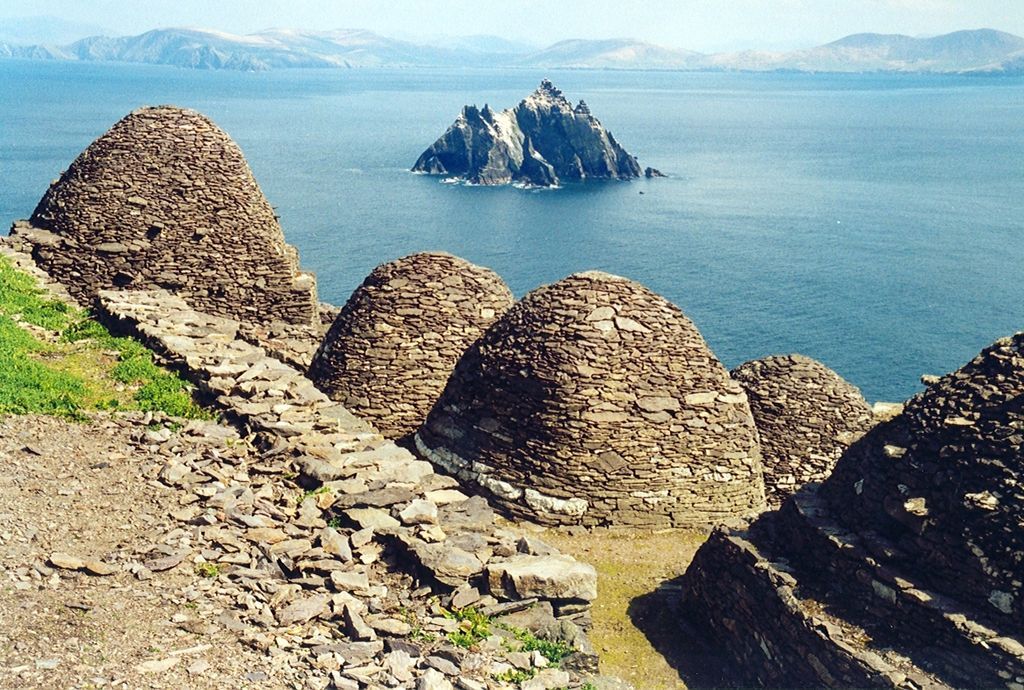 view from skellig Michael to little skellig